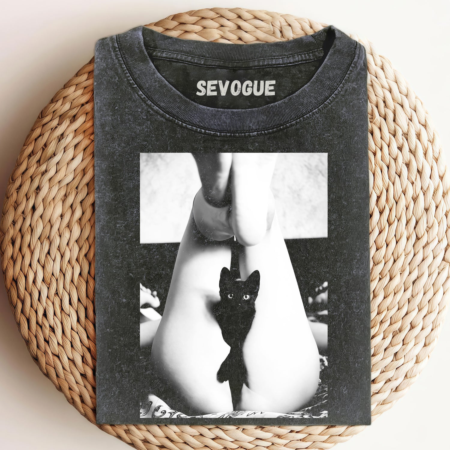 A Cat Emerged From The Woman's Legs Unisex Tee, Sweatshirt & Hoodie