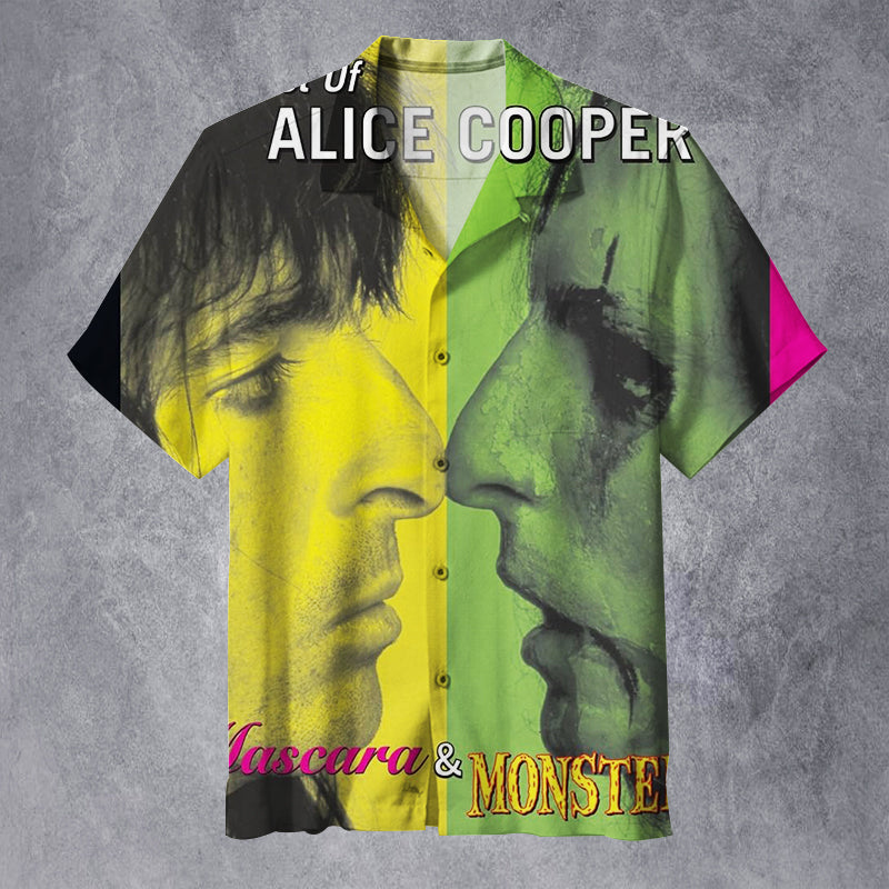 Alice Cooper Mascara and Monsters  Unisex Hawaiian Shirt