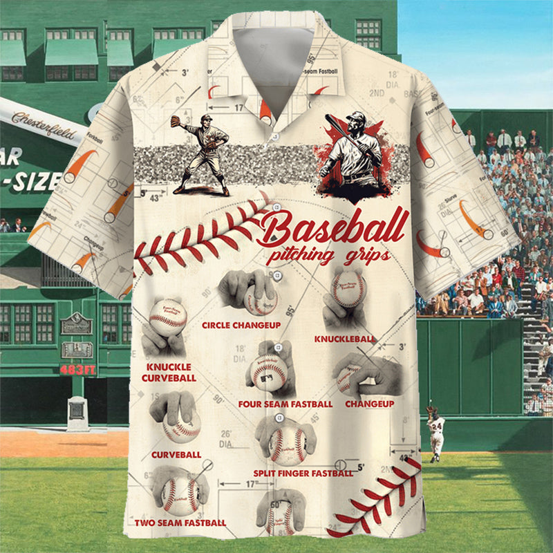 Baseball Pitching Grips Unisex Hawaiian Shirt