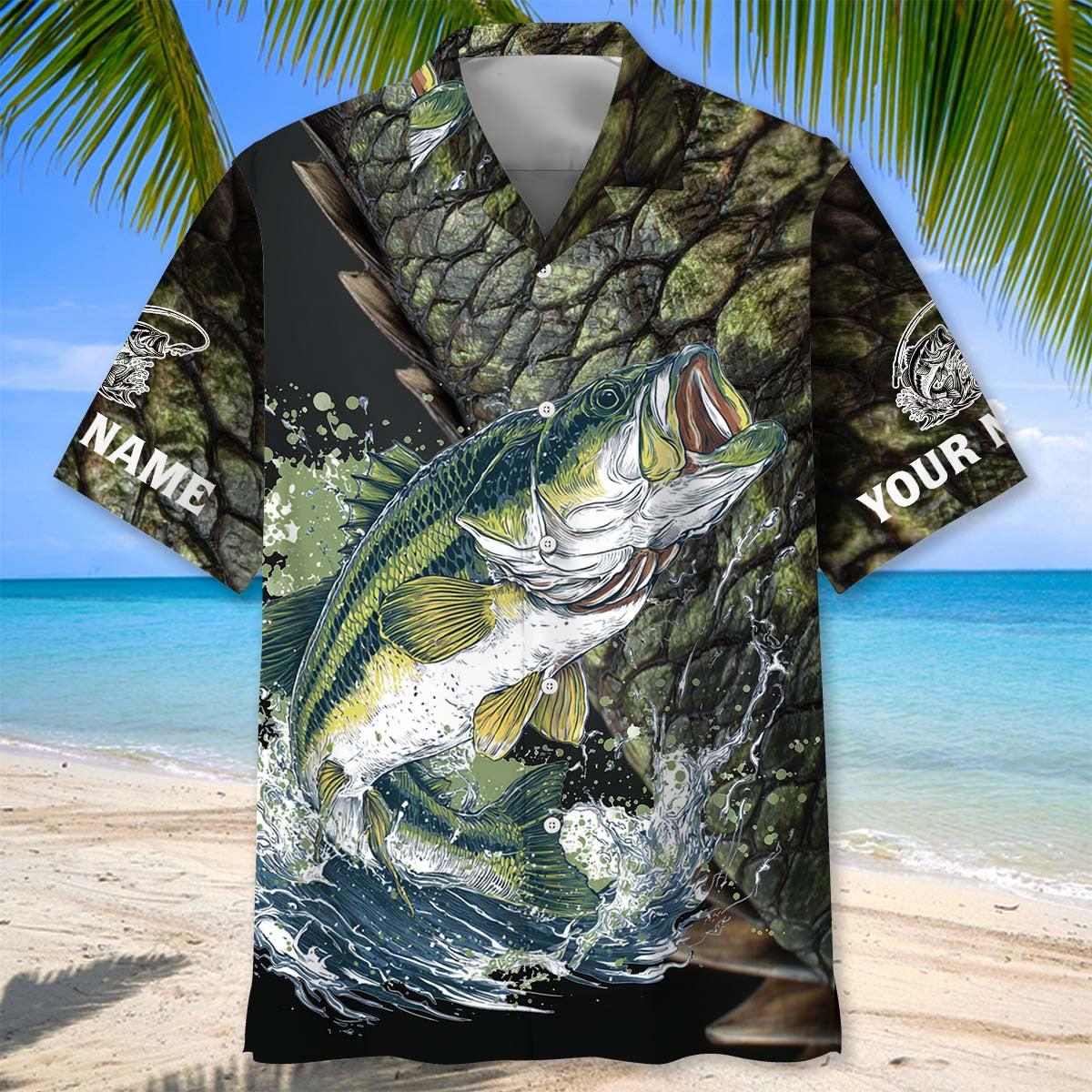 Bass Fishing Team Jerseys Graphic Art Hawaiian Shirt