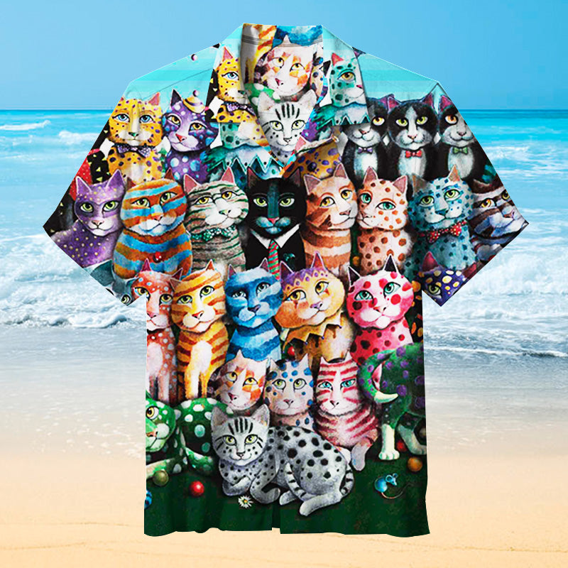 Cat family party Universal Hawaiian Shirt