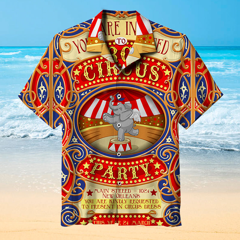 Circus Party with Elephants Hawaiian Shirt