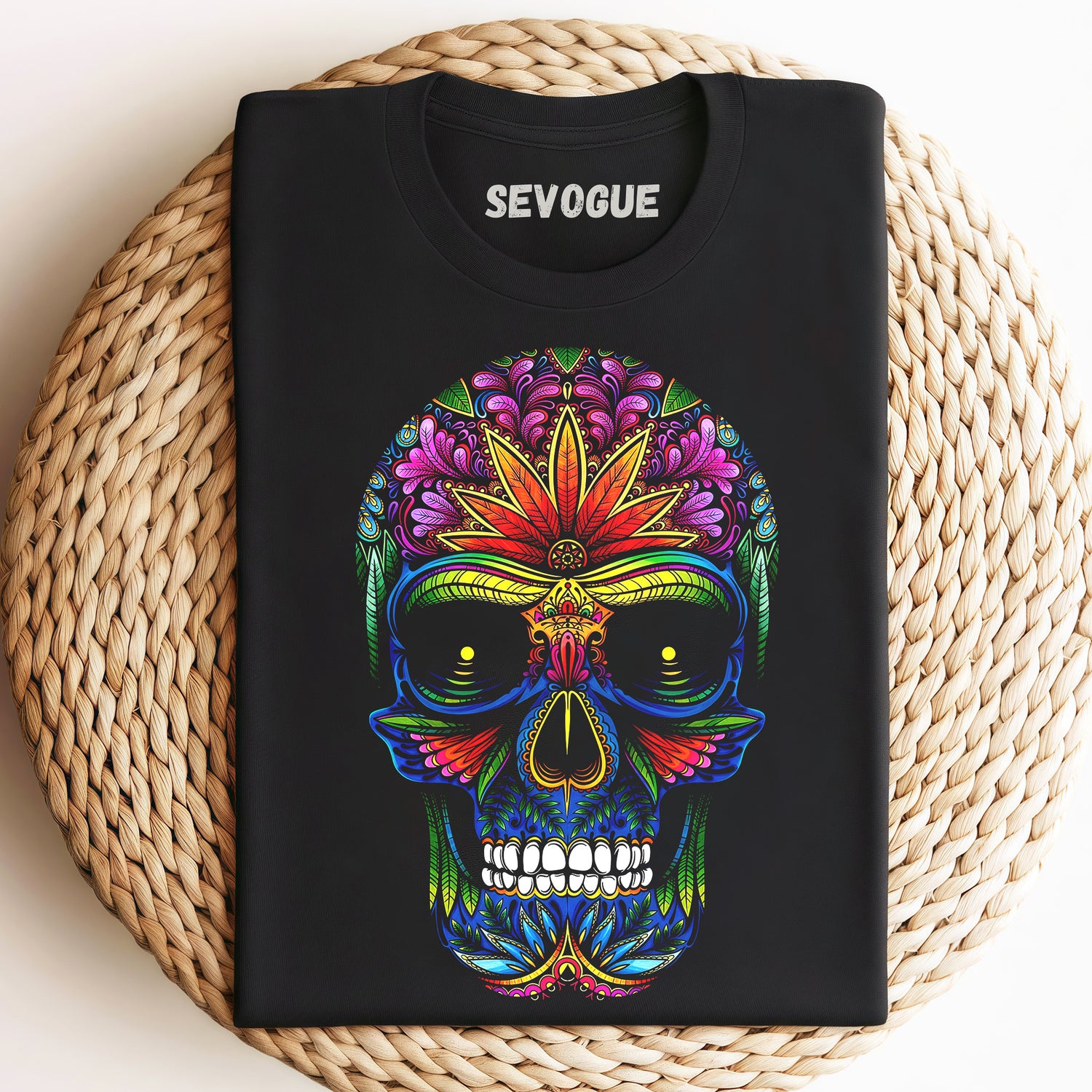 Colorful Crazy Skull V1 Unisex Tee, Sweatshirt & Hoodie