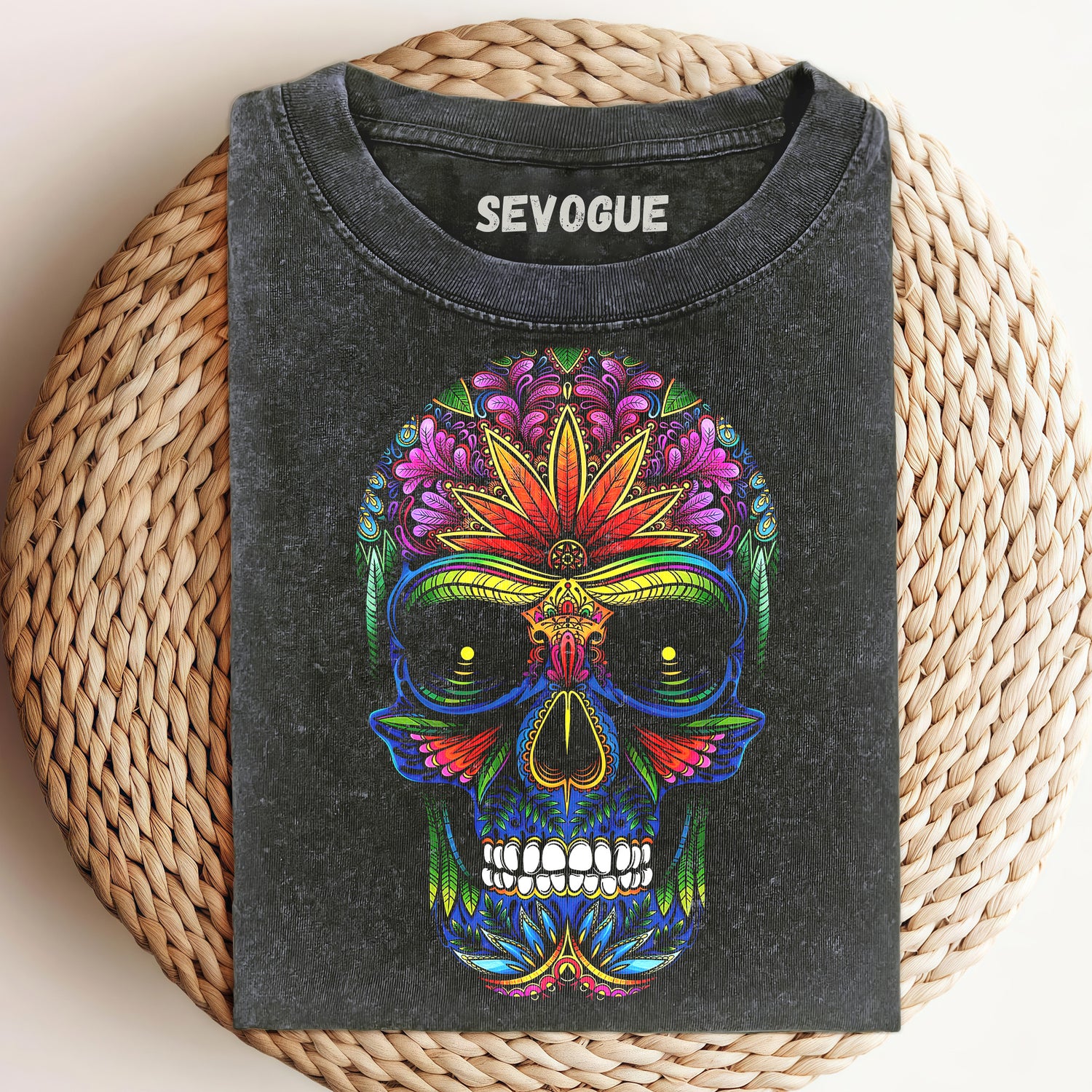 Colorful Crazy Skull V1 Unisex Tee, Sweatshirt & Hoodie