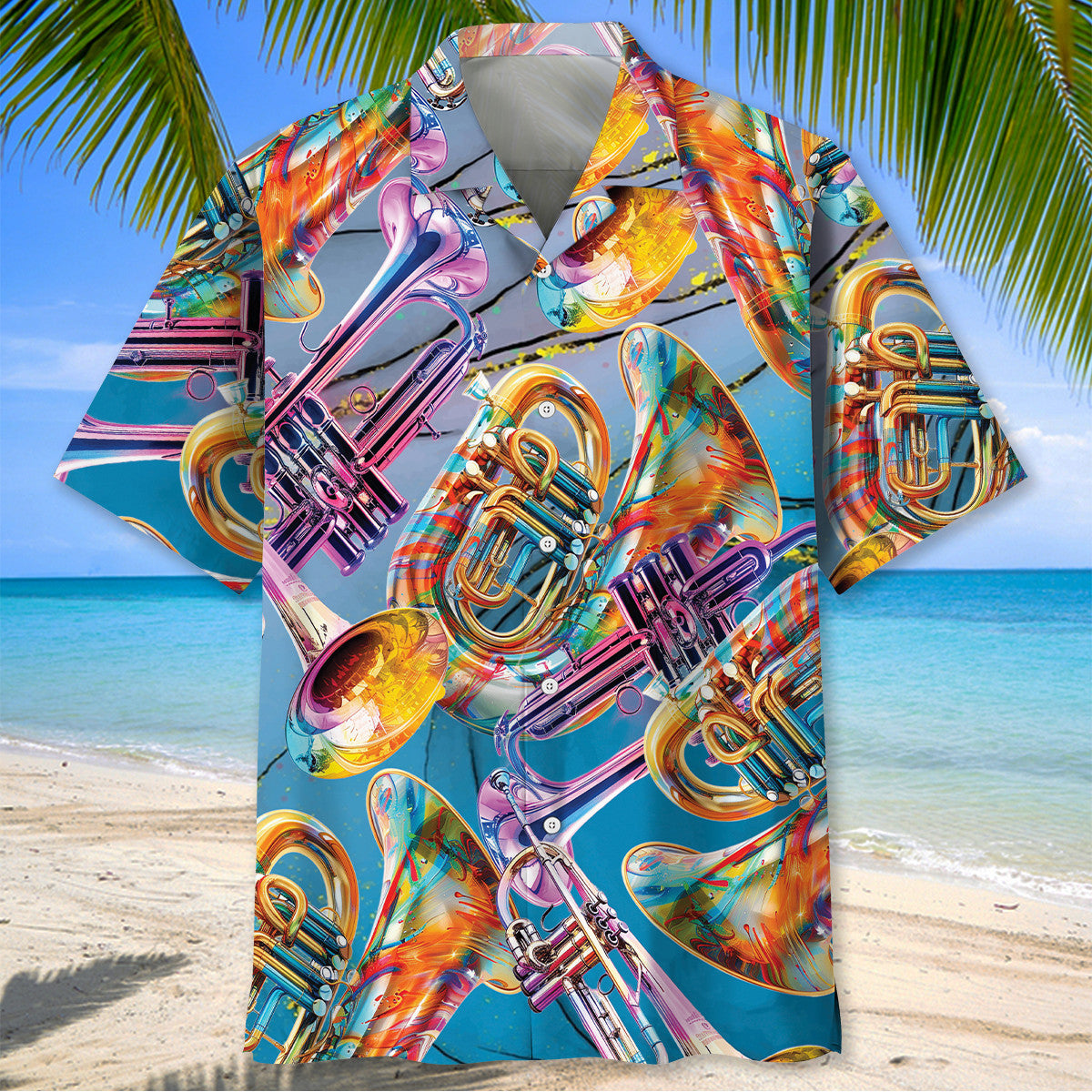 Colorful Jazz Instrument Hawaiian Shirt