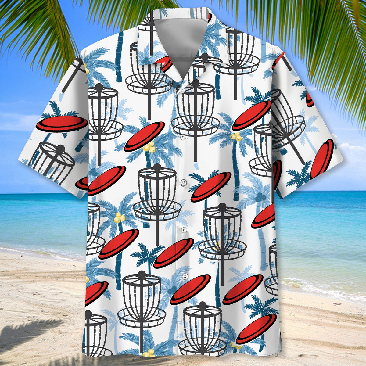 Disc Golf Palm Tree Hawaiian Shirt