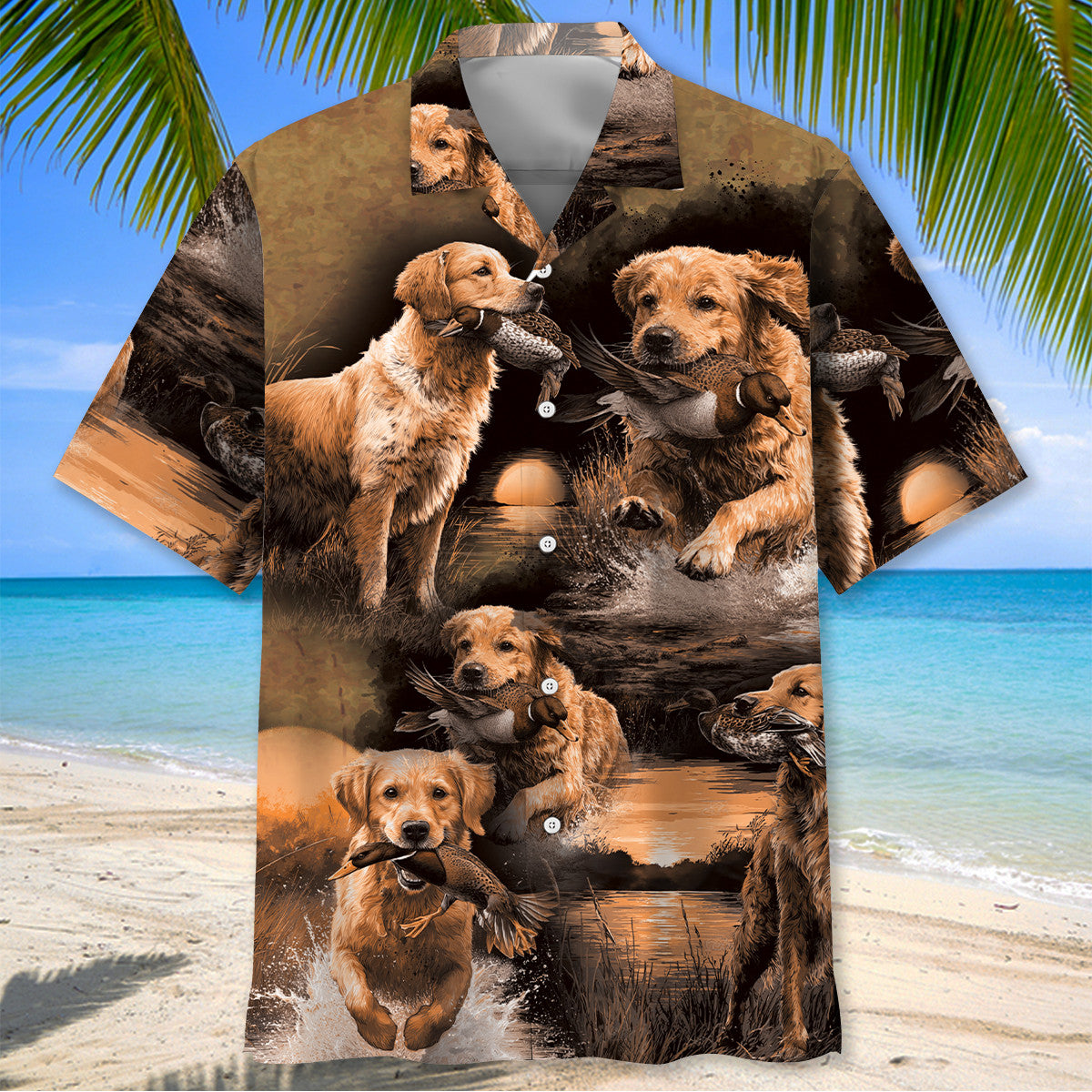Dog Hunting Duck Hawaiian Shirt