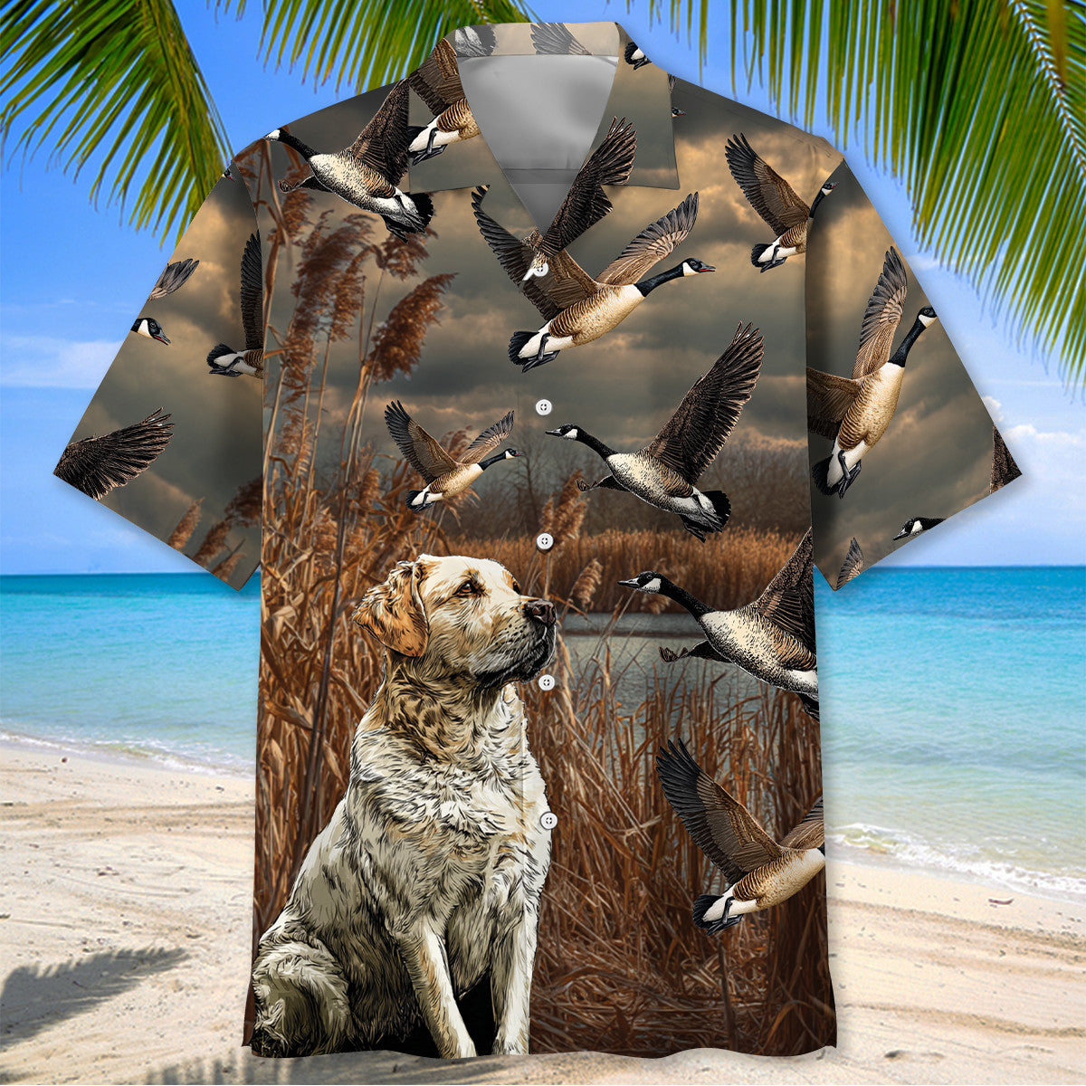 Dog Hunting Goose Hawaiian Shirt
