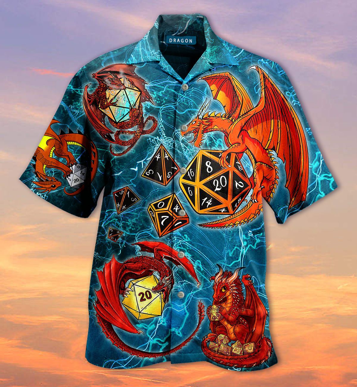 Dragon Playing Dice  Universal Hawaiian Shirt