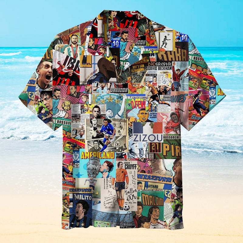 Footballplayers Collage Unisex Hawaiian Shirt