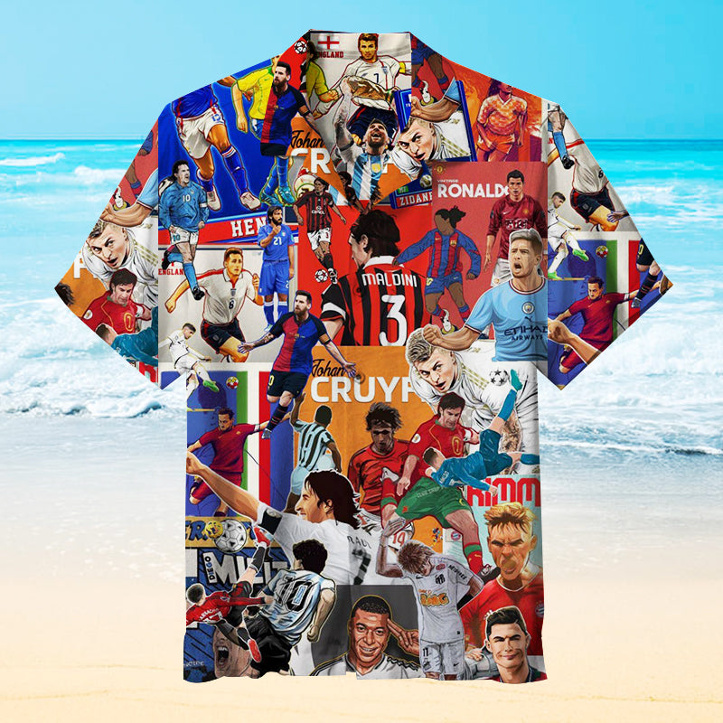 Footballplayers Collage Unisex Hawaiian Shirt