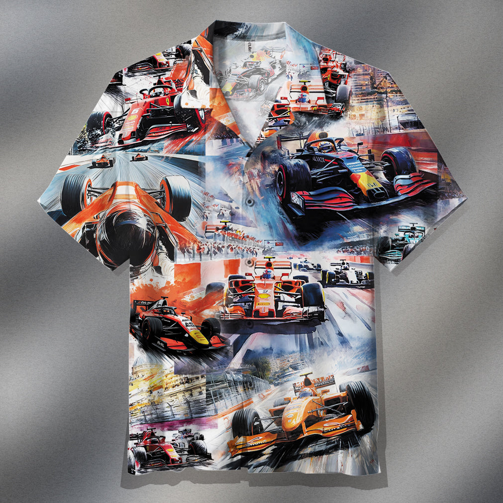 Formula One Art Collage Hawaiian Shirt