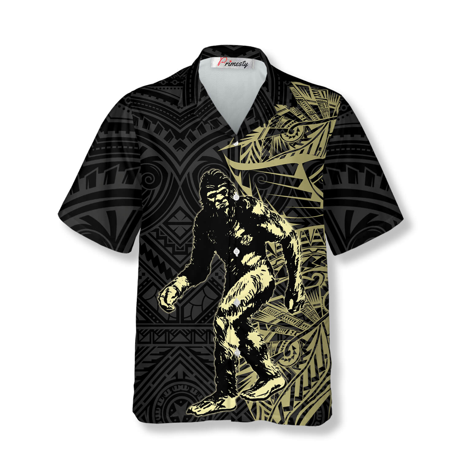 Golden Tribal Big Foot Is Real Bigfoot Hawaiian Shirts