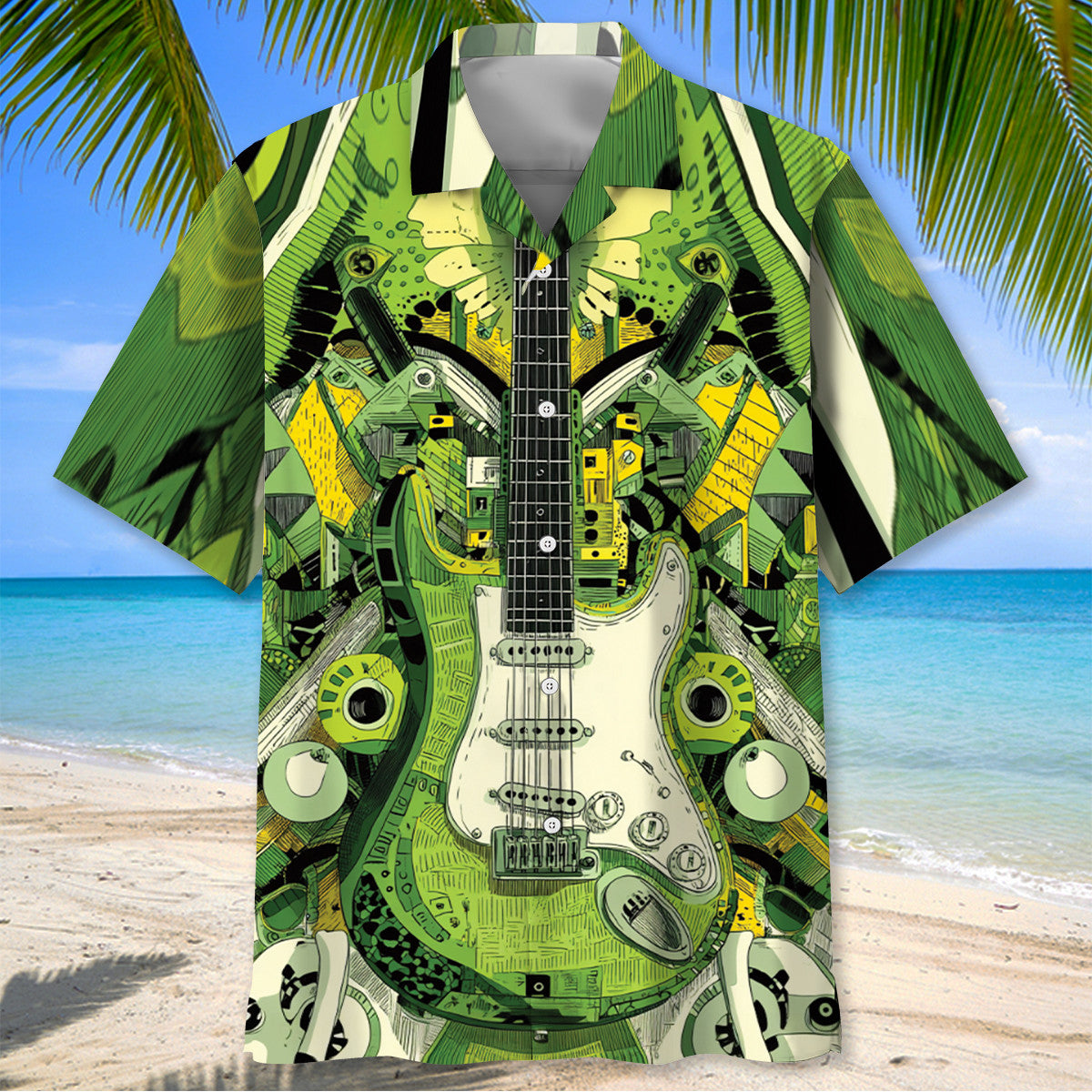 Guitar Hippie Art Hawaiian Shirt