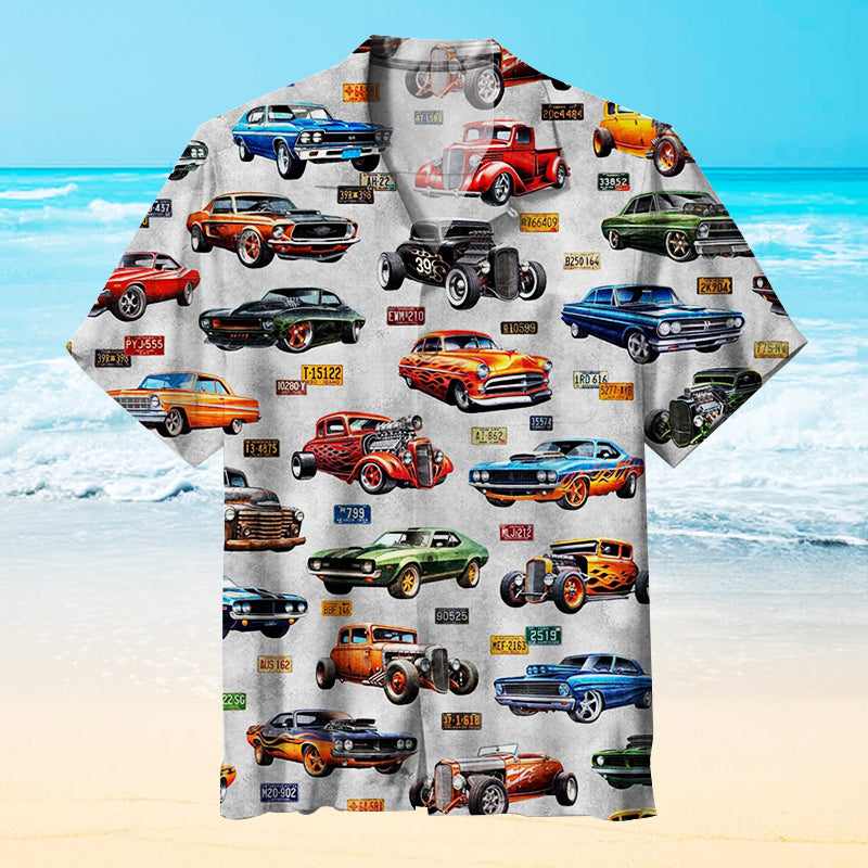HOT ROD COLLAGE Unisex Hawaiian Shirt