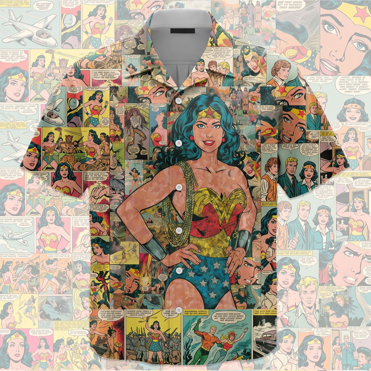 Wonder Woman Comic Collage Universal Hawaiian Shirt