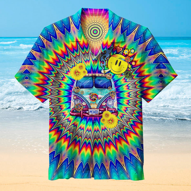 Hippie Love and Peace Unisex Hawaiian Shirt