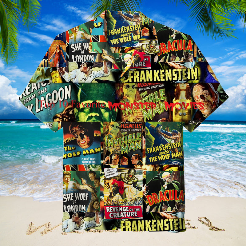 Horror Movie Posters Collage Unisex Hawaiian Shirt