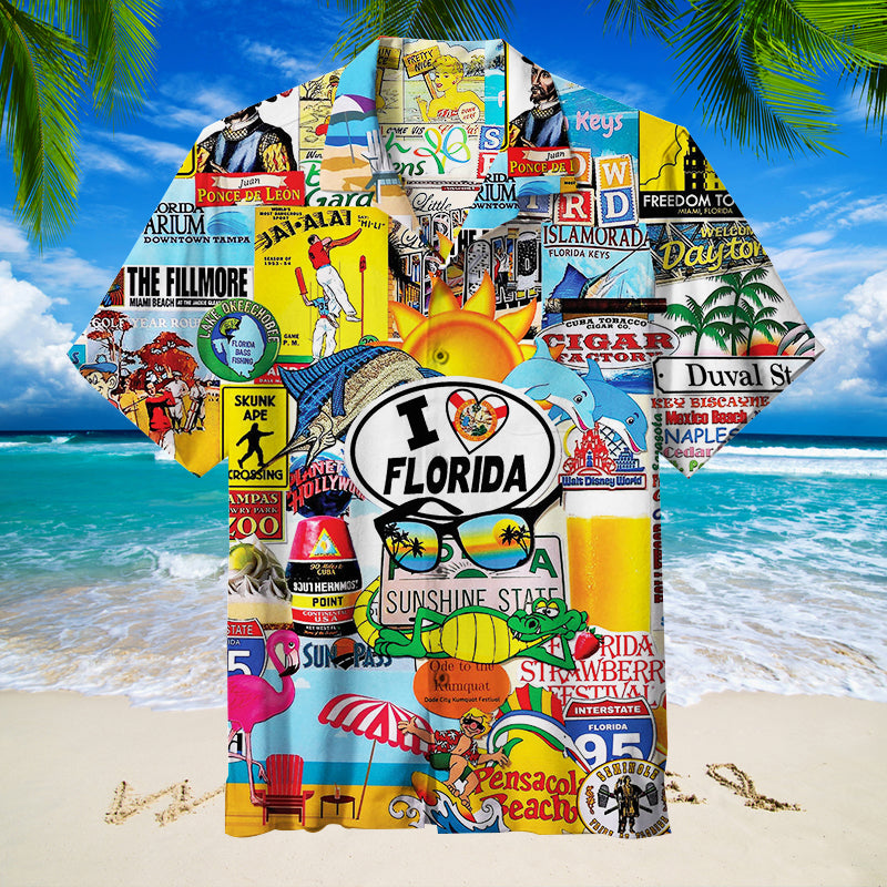 I Love Florida Unisex Hawaiian Shirt