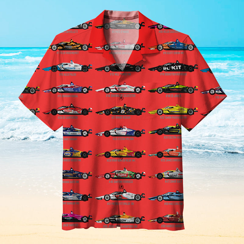 Red Indycar Unisex Hawaiian Shirt