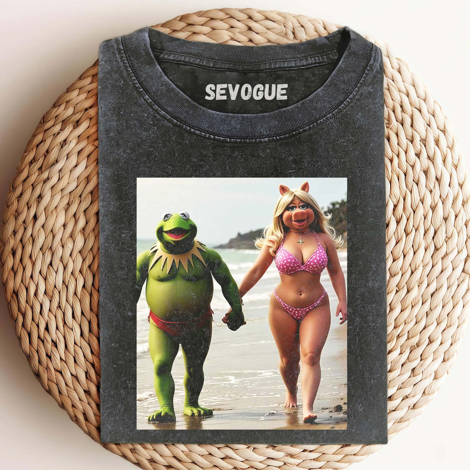 Miss Piggy & Muscle Kermit The Frog Unisex Tee, Sweatshirt & Hoodie