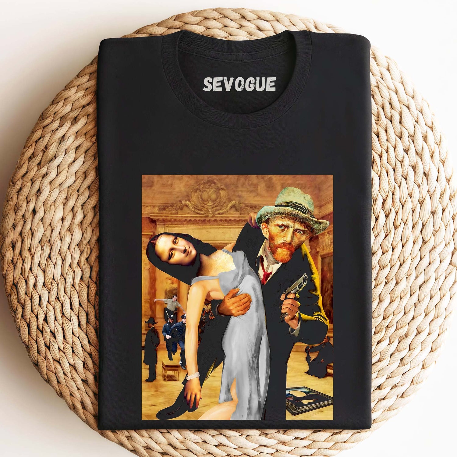 Mona Lisa & Van Gogh Unisex Tee, Sweatshirt & Hoodie