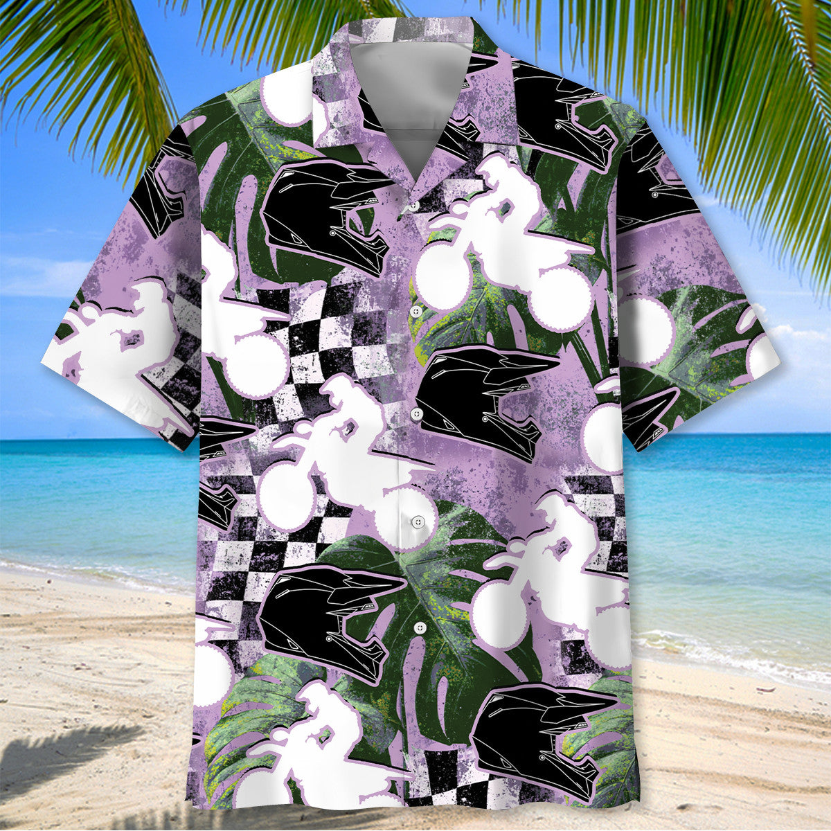 Motocross Racing Flag Hawaiian Shirt