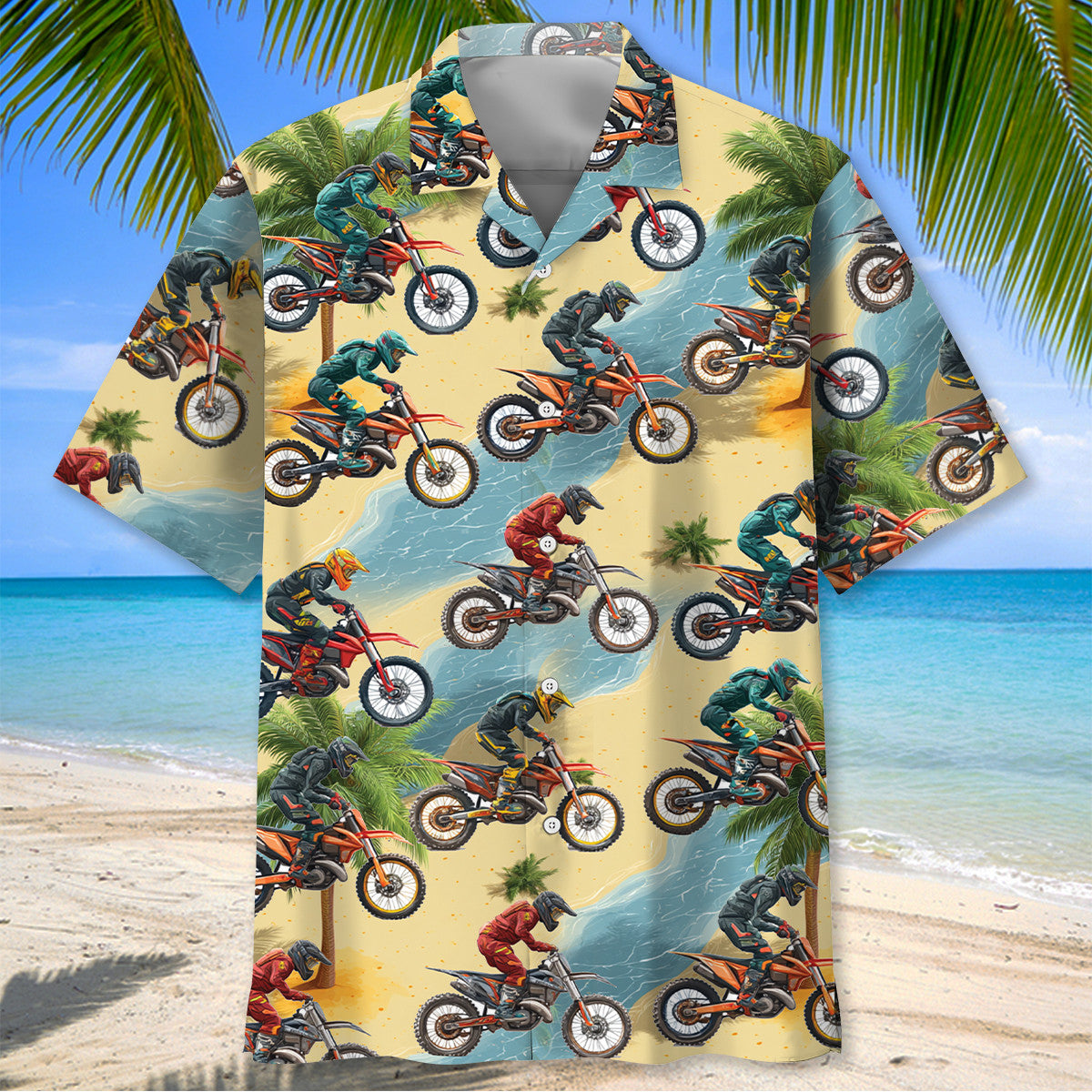 Motocross Racing Summer Beach Hawaiian Shirt