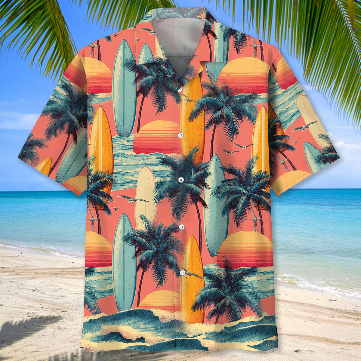 Nature Surfing Board Hawaiian Shirt