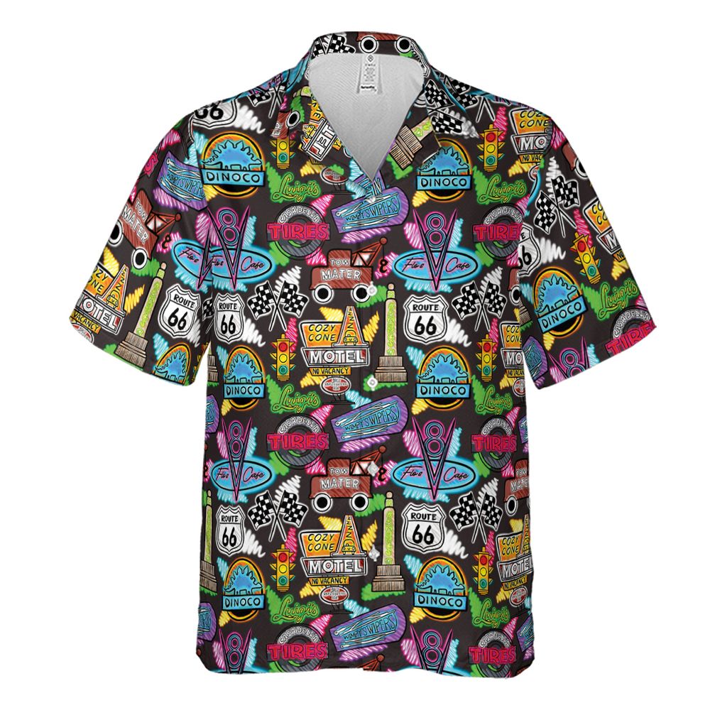 Neon Radiator Springs Hawaiian Shirt