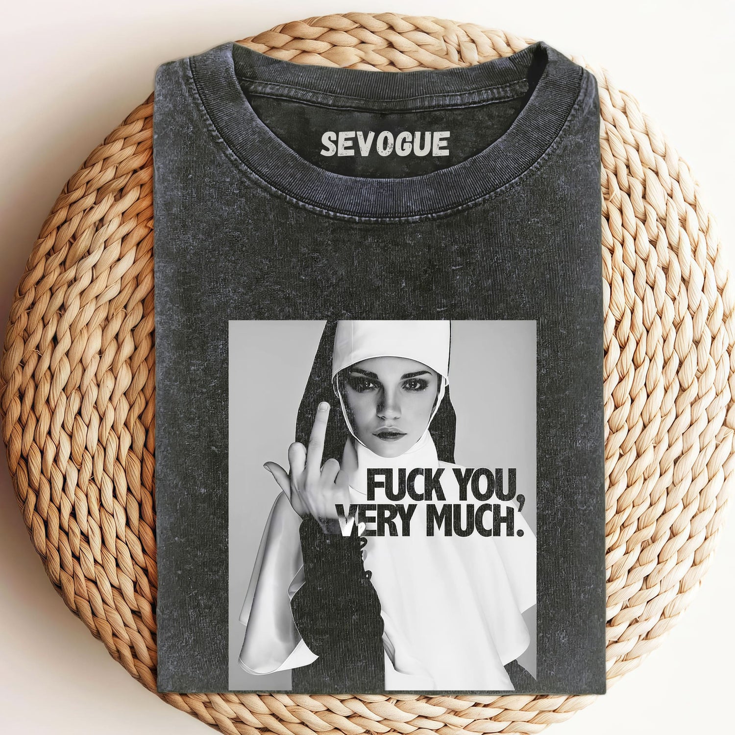Nun Gives Middle Finger Unisex Tee, Sweatshirt & Hoodie