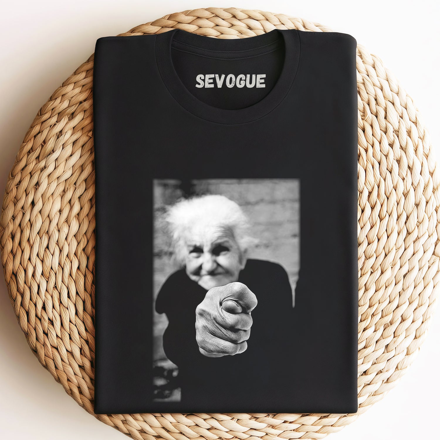 Old Lady Gesturing Unisex Tee, Sweatshirt & Hoodie