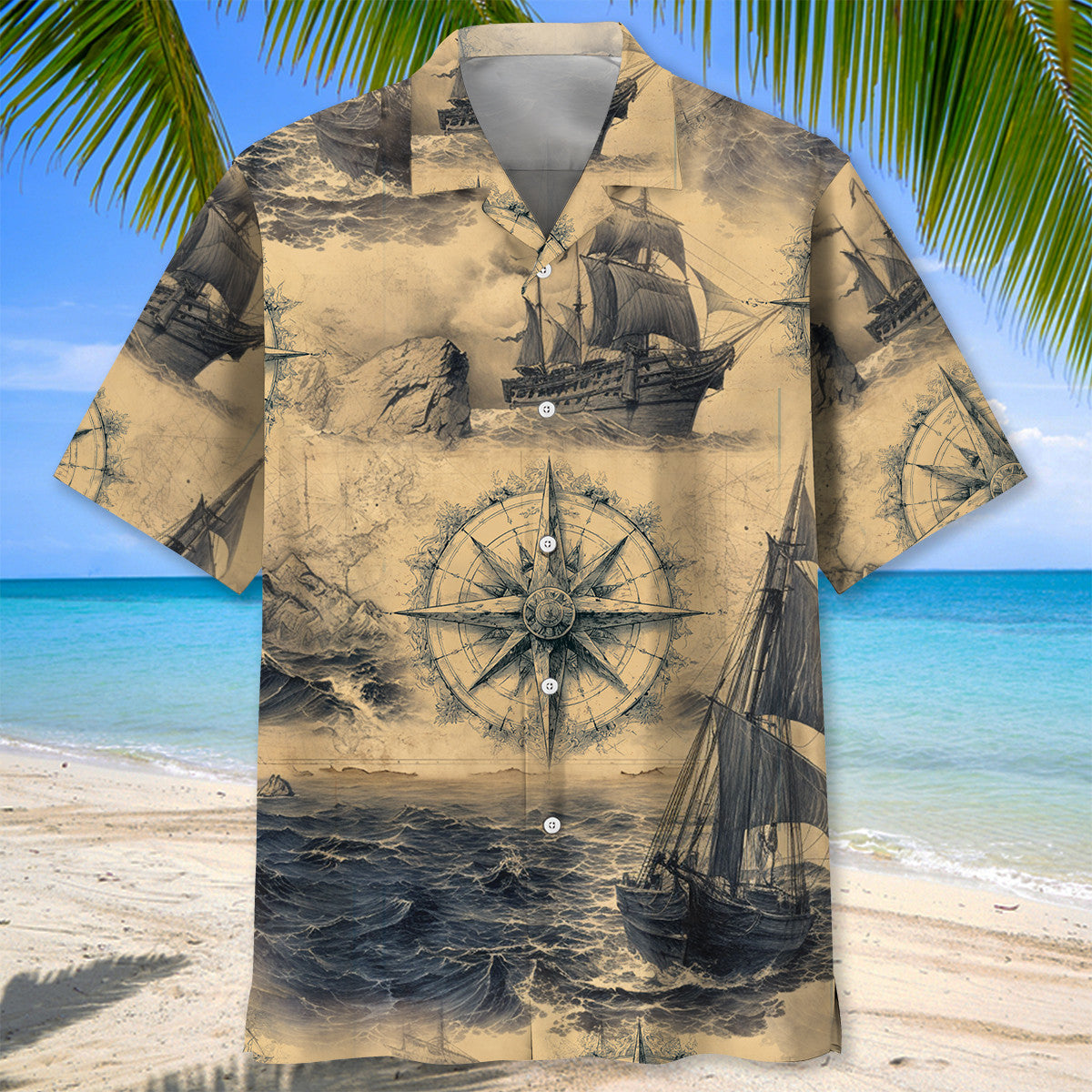 Pirate Vintage Compass Hawaiian Shirt
