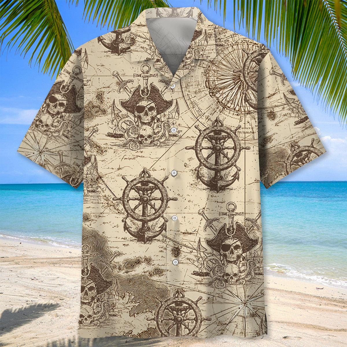 Pirate Vintage Map Hawaiian Shirt