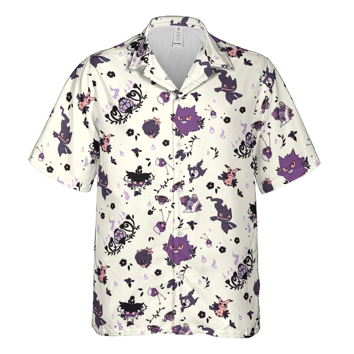 Pokemon Ghost-typen Gengar Banette Litwick Mismagius Hawaiian Shirt