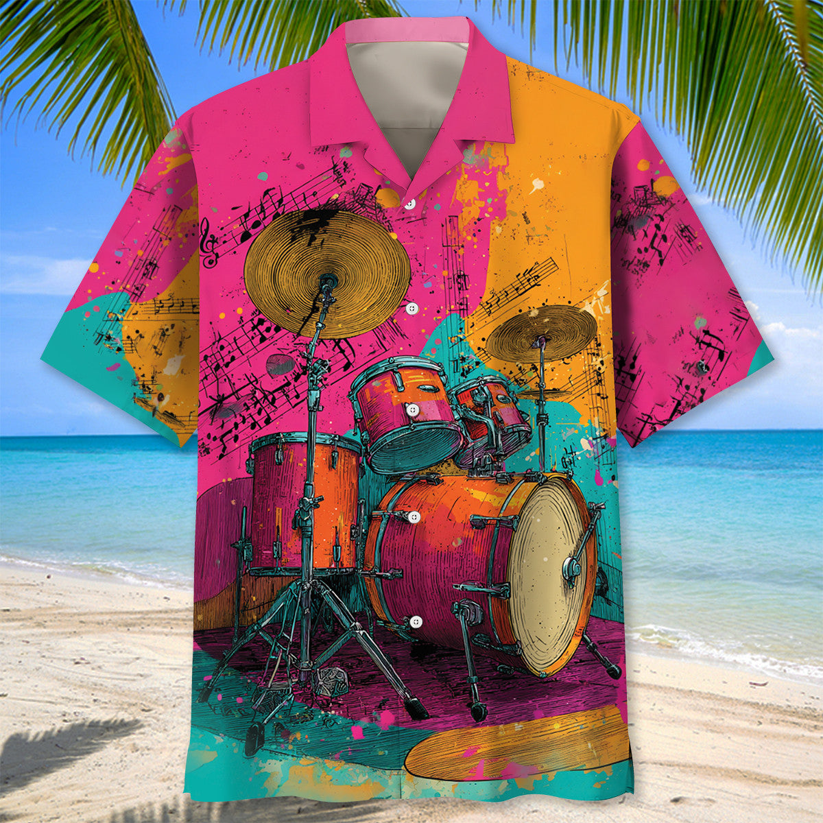 Psychedelic Drum Set Hawaiian Shirt