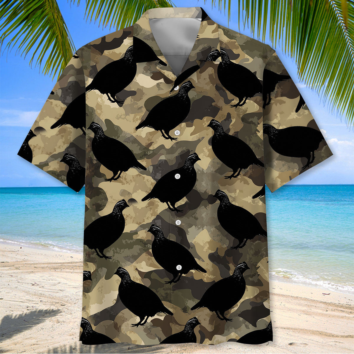 Quail Hunting Fields Upland Camo Hunting Hawaiian Shirt