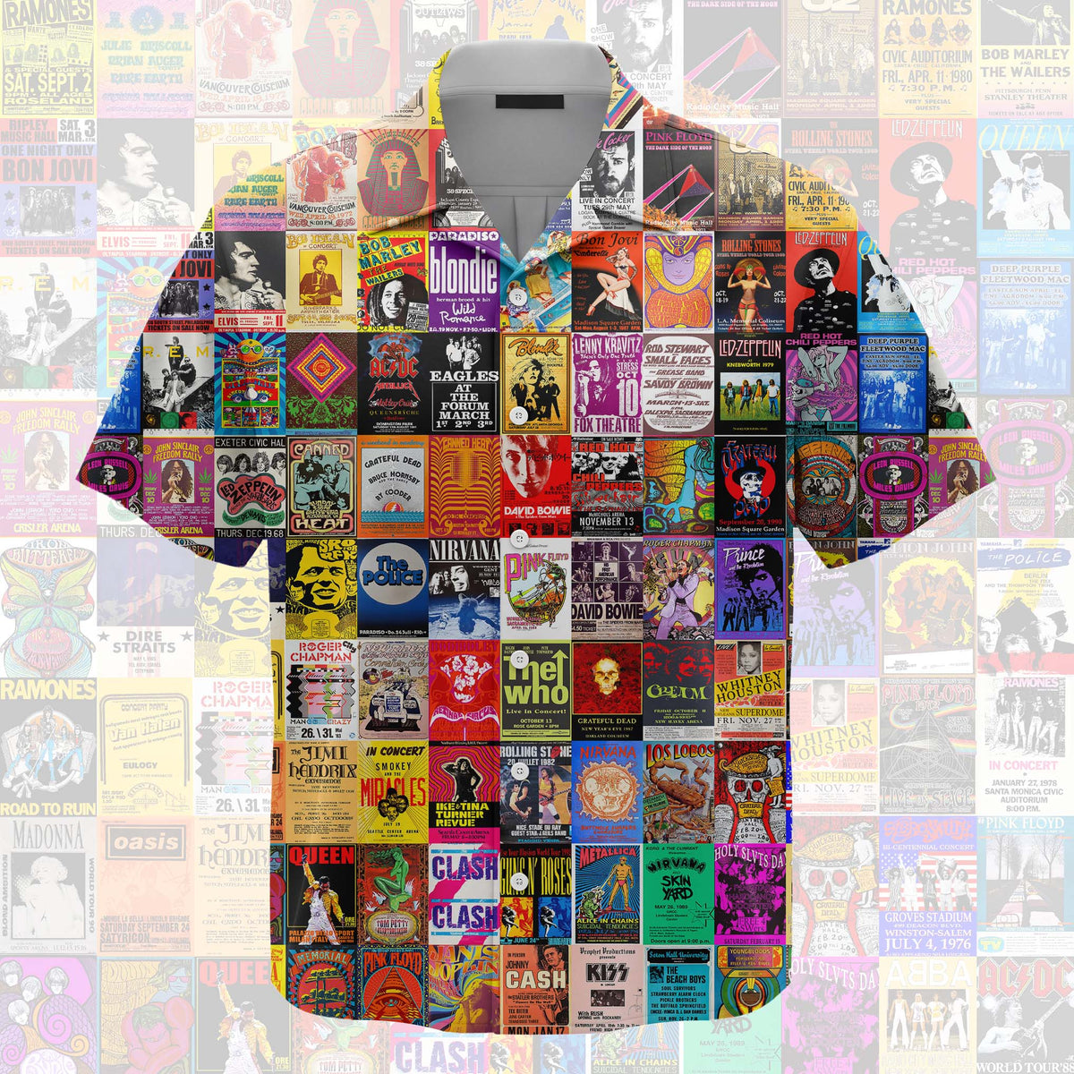 Retro Concert Poster Unisex Hawaiian Shirt