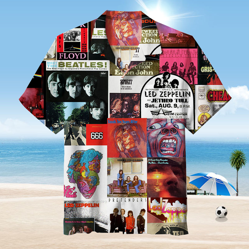 Rock Poster Collage |Unisex Hawaiian Shirt