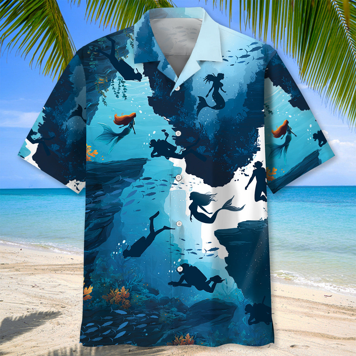 Scuba Diving Mermaid Hawaiian Shirt