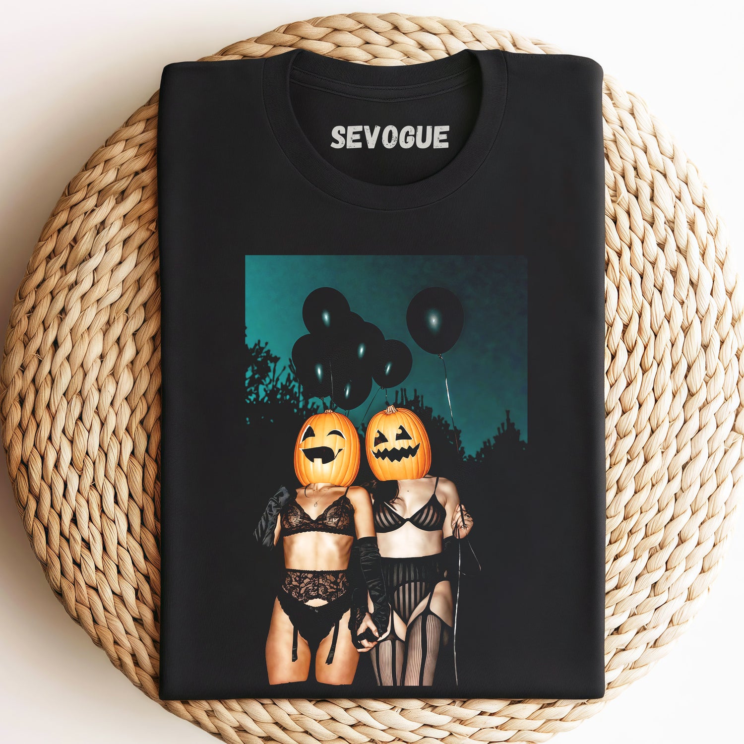 Sexy Woman With A Pumpkin Head Unisex Tee, Sweatshirt & Hoodie