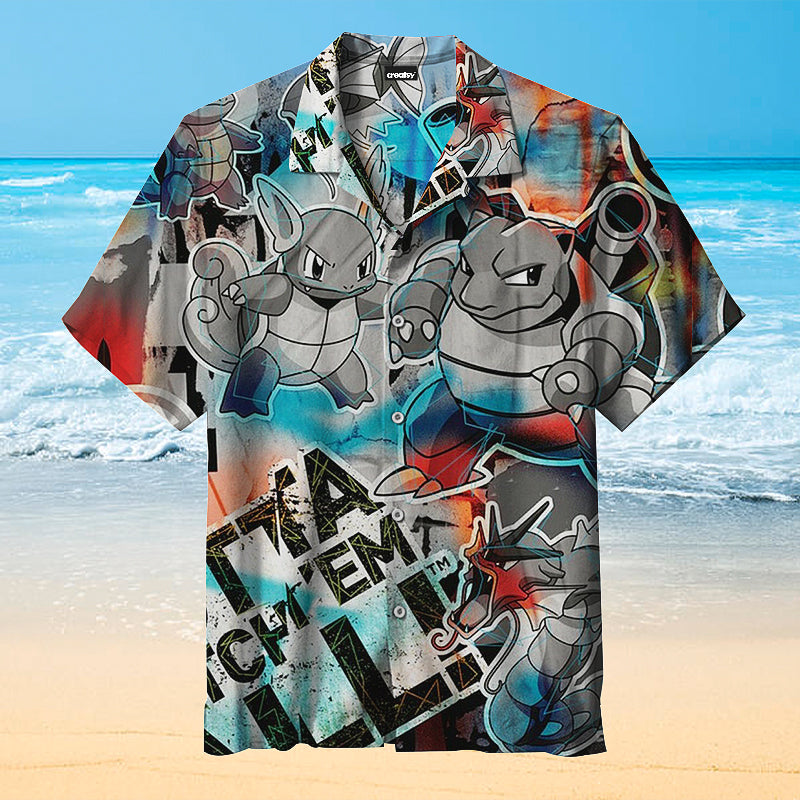 Squirtle Evolution Graffiti Universal Hawaiian Shirt