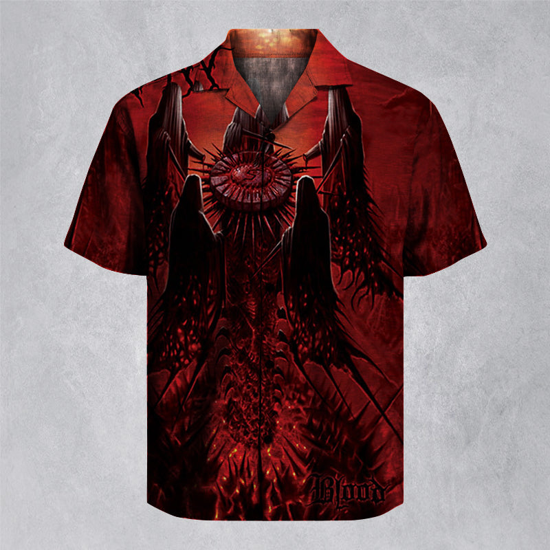 Suffocation - Blood Oath - Red/Black Corona  Unisex Hawaiian Shirt