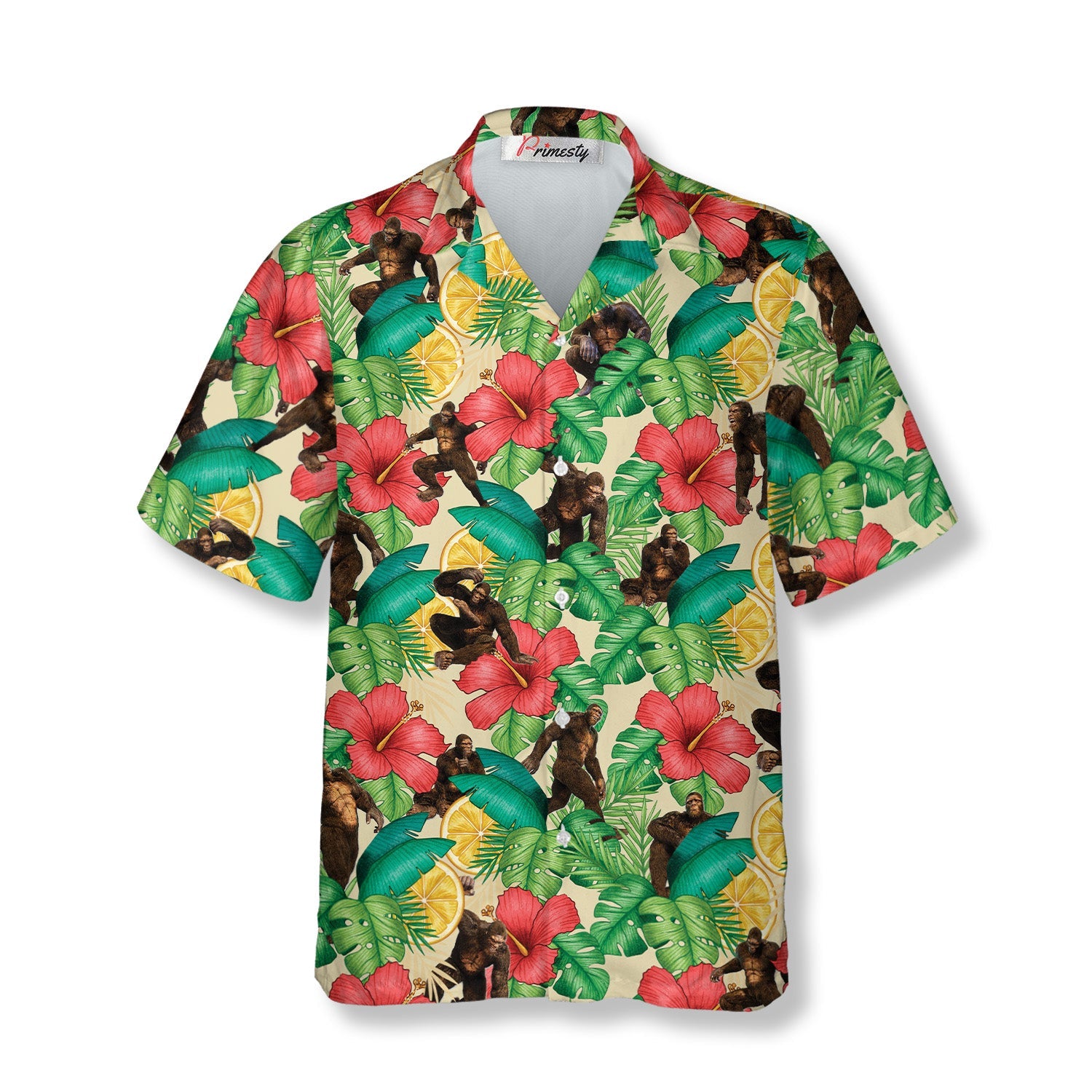 Summer Tropical Pattern Bigfoot Hawaiian Shirts For Men