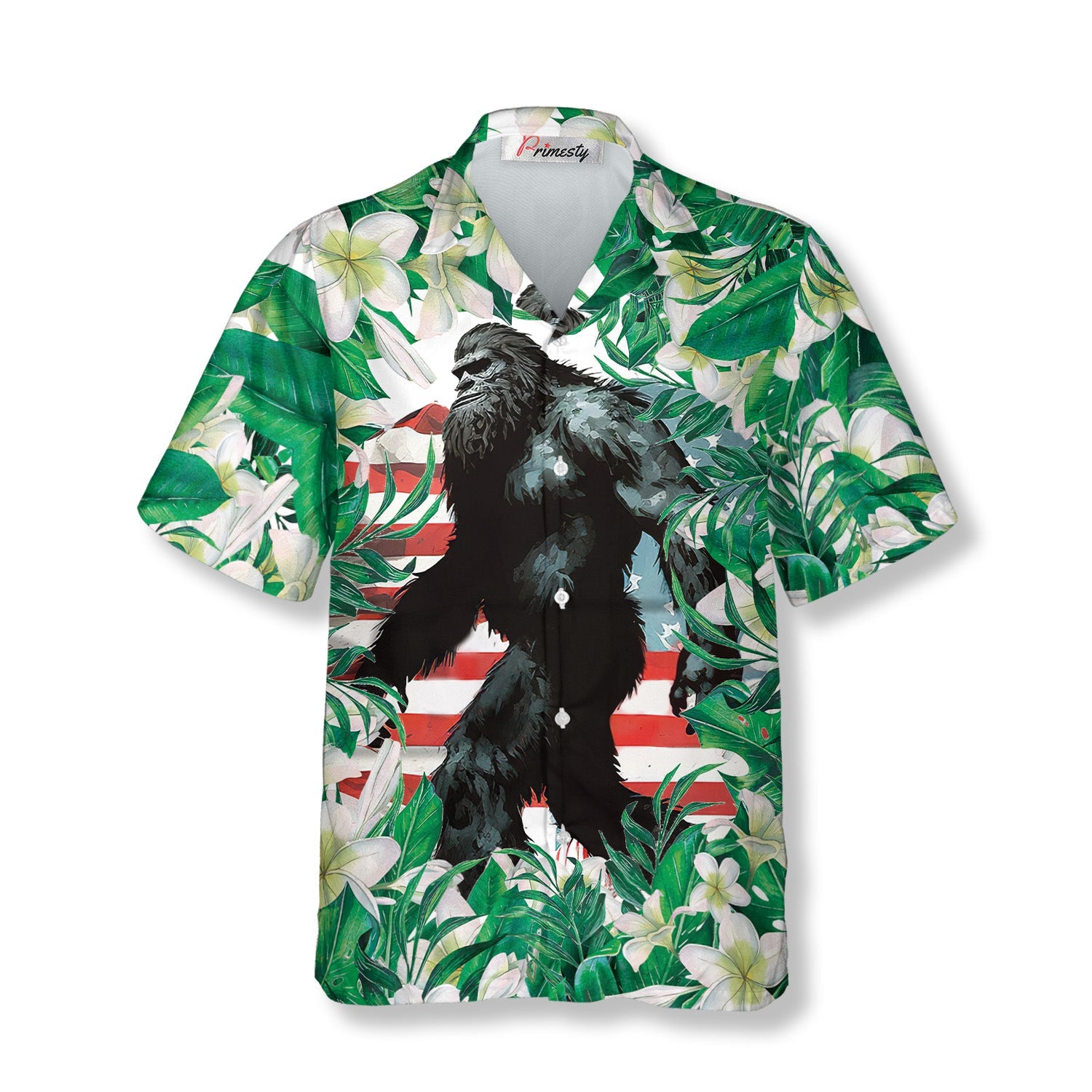 Tropical Leaves Bigfoot Hawaiian Shirts For Men