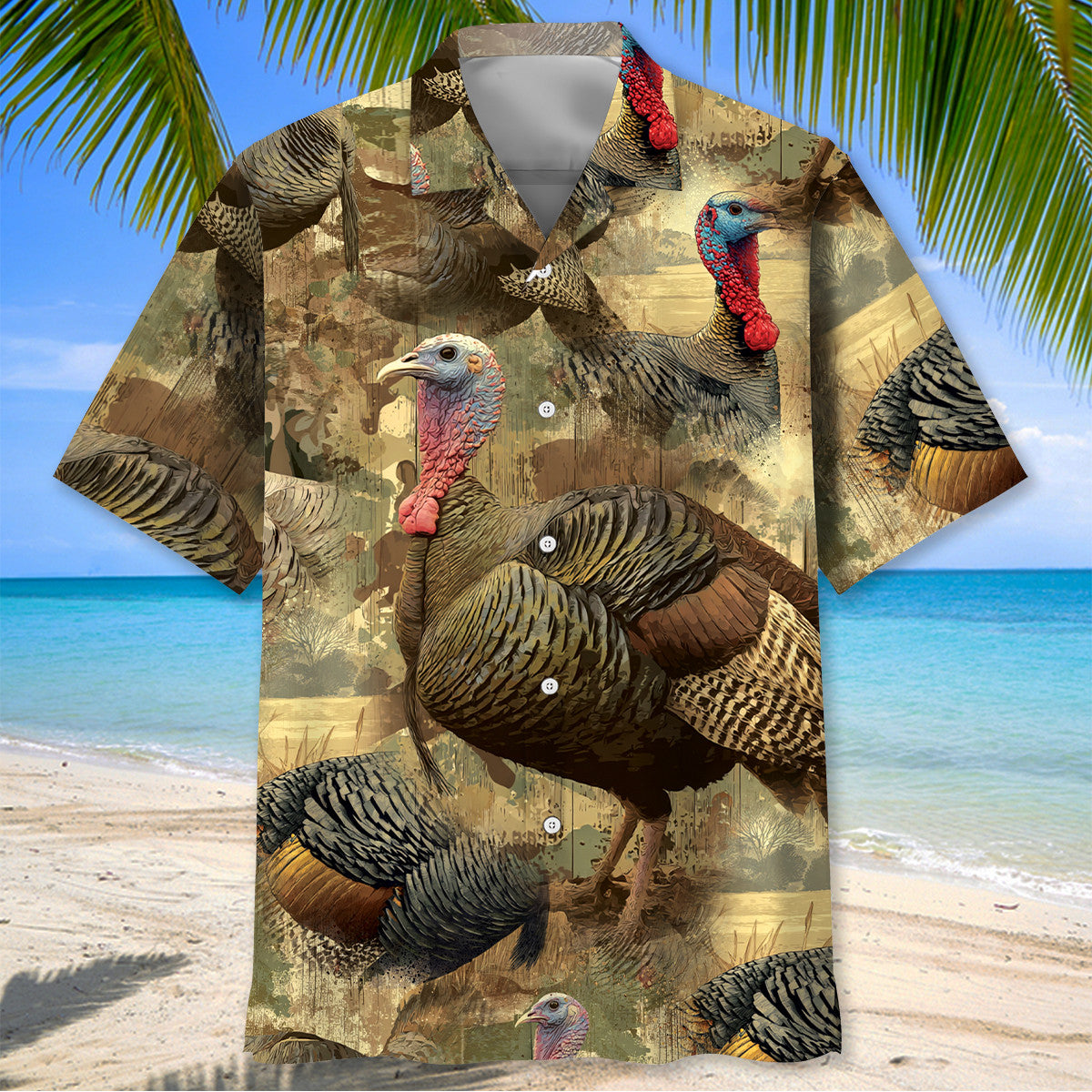 Turkey Hunting Camo Hawaiian Shirt