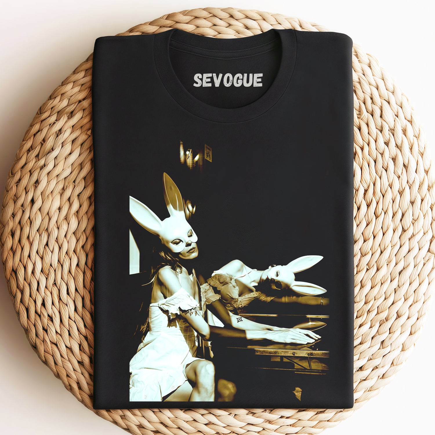 Two Girls Wearing Rabbit Masks Unisex Tee, Sweatshirt & Hoodie