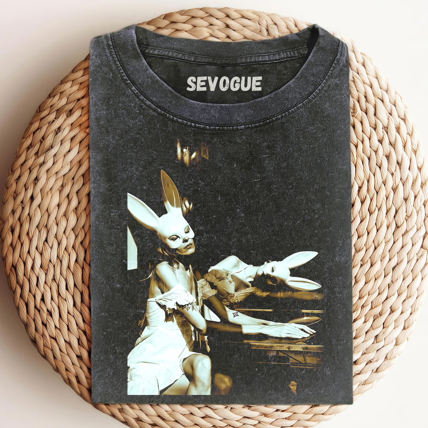 Two Girls Wearing Rabbit Masks Unisex Tee, Sweatshirt & Hoodie