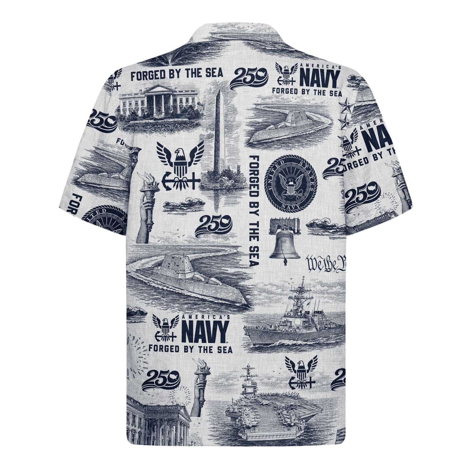 US Navy 250 Shirt, America Anniversary Patriotic Hawaiian Aloha Shirt