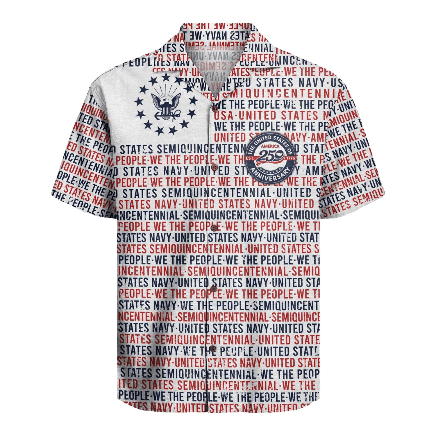 US Navy 250th Anniversary Hawaiian Shirt, America 1776–2026 Aloha Shirt